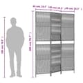 Miniatyrbillede 8 af 9: vidaXL rumdeler 3 paneler polyrattan sort