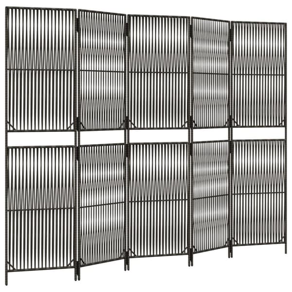 vidaXL rumdeler 5 paneler polyrattan grå
