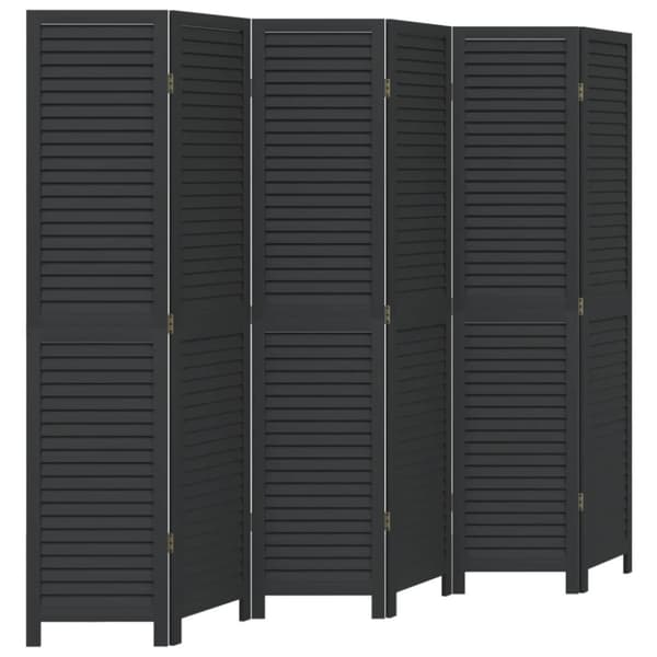 vidaXL Romdeler 6 paneler svart heltre keisertre