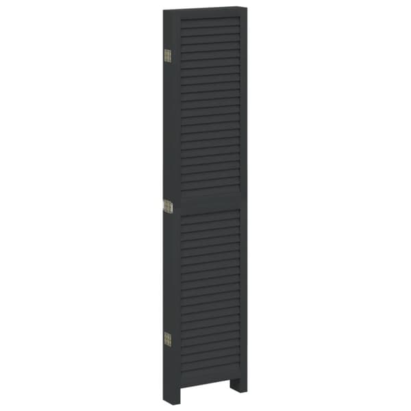 vidaXL Romdeler 6 paneler svart heltre keisertre