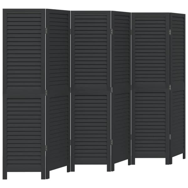 vidaXL Romdeler 6 paneler svart heltre keisertre