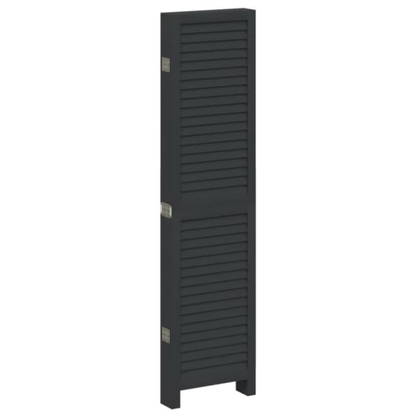 vidaXL Romdeler 6 paneler svart heltre keisertre