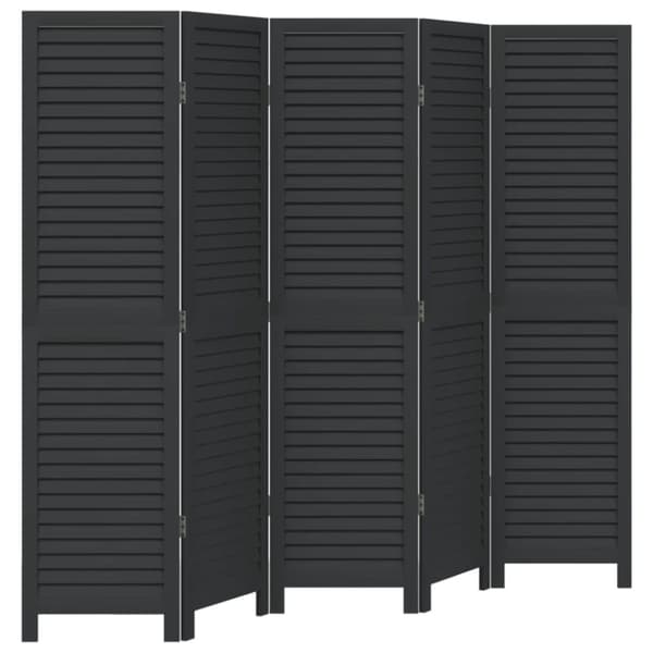 vidaXL Romdeler 5 paneler svart heltre keisertre