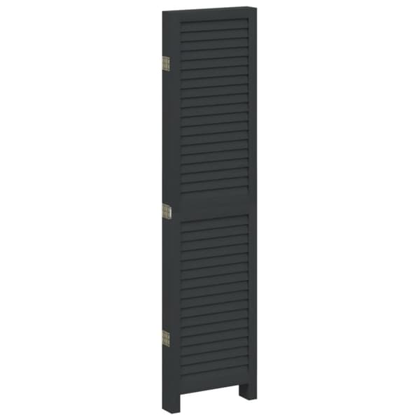 vidaXL Romdeler 5 paneler svart heltre keisertre