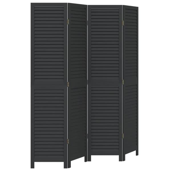 vidaXL Romdeler 4 paneler svart heltre keisertre