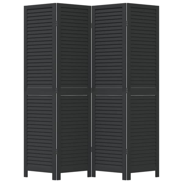 vidaXL Romdeler 4 paneler svart heltre keisertre