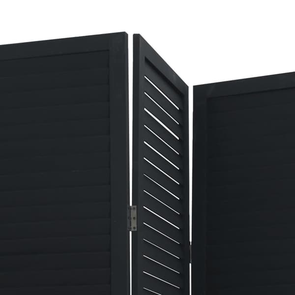 vidaXL Romdeler 4 paneler svart heltre keisertre