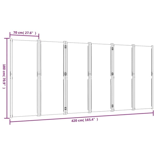 vidaXL 6-panels rumdeler 420 x 180 cm mørkeblå