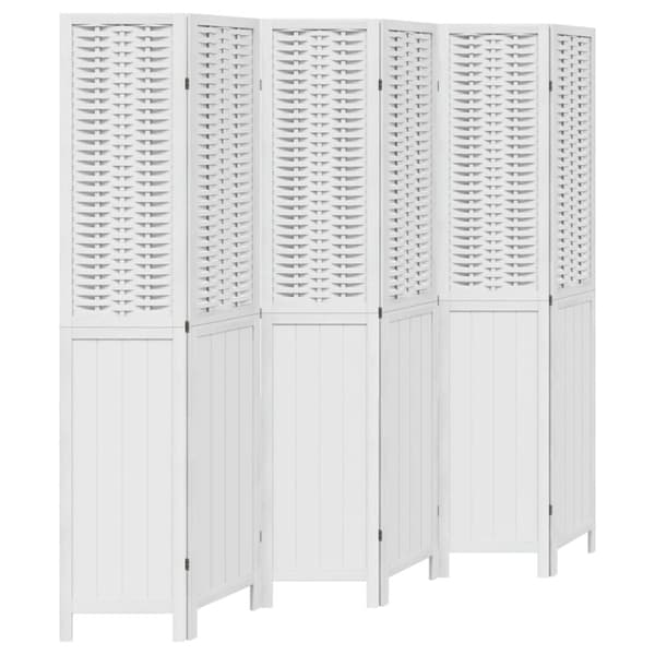 vidaXL Romdeler 6 paneler hvit heltre keisertre