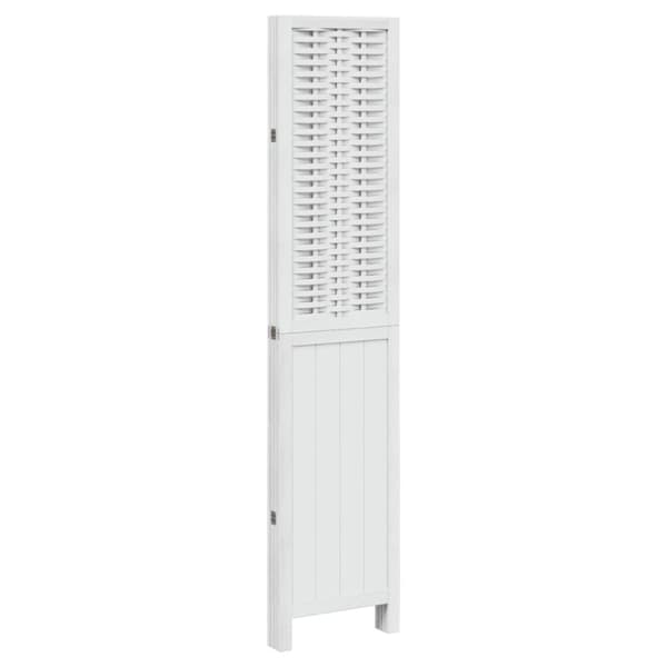 vidaXL Romdeler 4 paneler hvit heltre keisertre