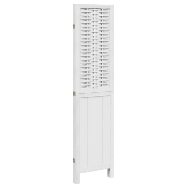 vidaXL Romdeler 3 paneler hvit heltre keisertre