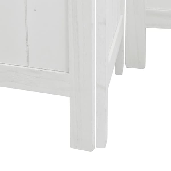 vidaXL Romdeler 3 paneler hvit heltre keisertre