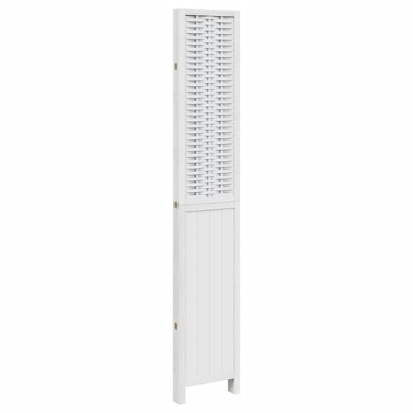vidaXL Romdeler 4 paneler hvit heltre keisertre