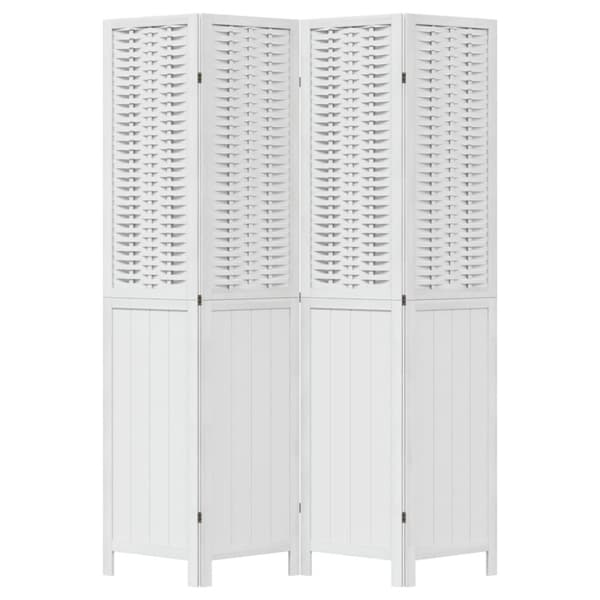 vidaXL Romdeler 4 paneler hvit heltre keisertre