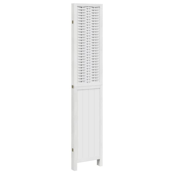 vidaXL Romdeler 4 paneler hvit heltre keisertre