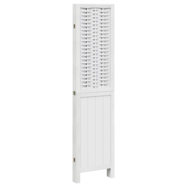 vidaXL Romdeler 4 paneler hvit heltre keisertre