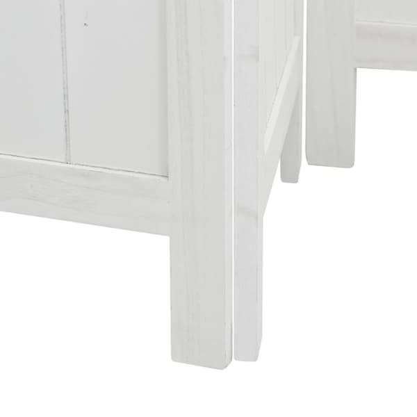 vidaXL Romdeler 4 paneler hvit heltre keisertre