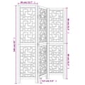 Miniatyrbillede 7 af 8: vidaXL rumdeler 3 paneler massivt kejsertræ brun