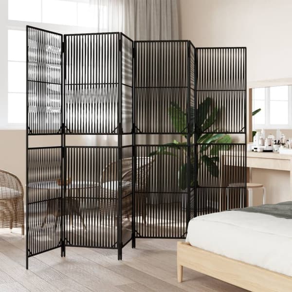 rumdeler 6 paneler polyrattan sort