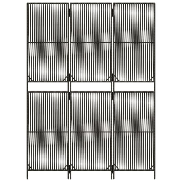 rumdeler 3 paneler polyrattan grå