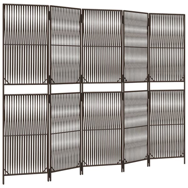 rumdeler 5 paneler polyrattan brun