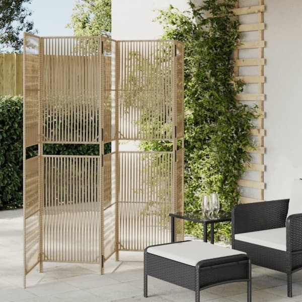 rumdeler 5 paneler polyrattan beige