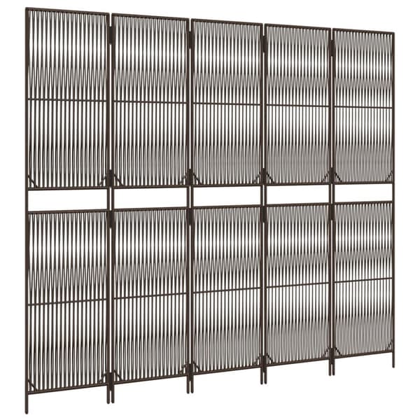 rumdeler 5 paneler polyrattan brun