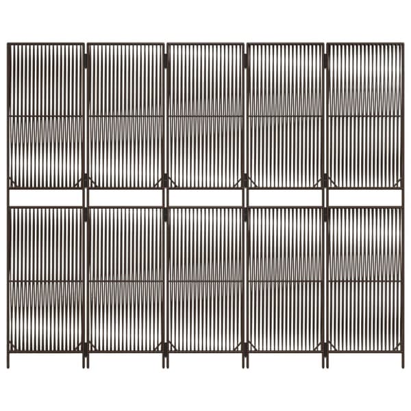 rumdeler 5 paneler polyrattan brun