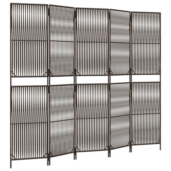 rumdeler 5 paneler polyrattan brun