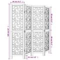 Miniatyrbillede 8 af 8: rumdeler 4 paneler massivt kejsertræ brun