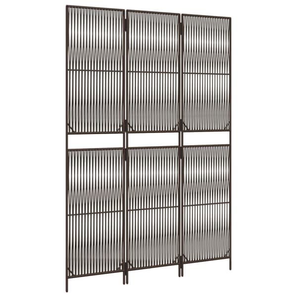 rumdeler 3 paneler polyrattan brun
