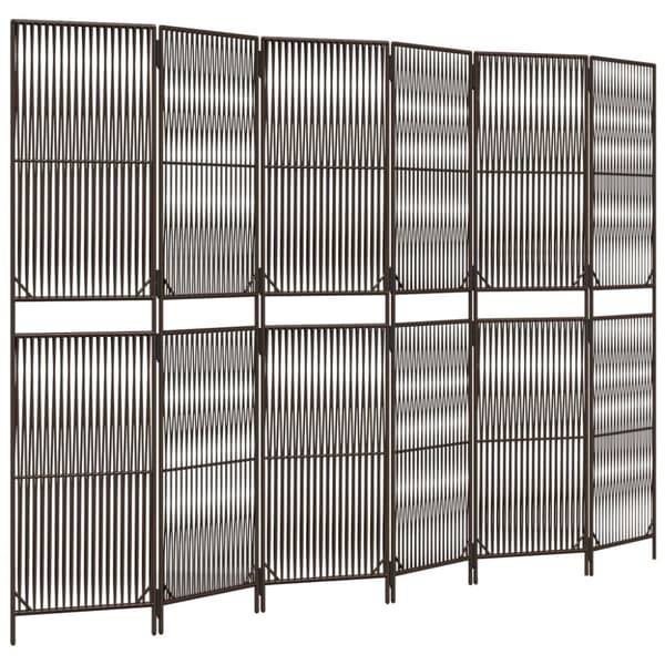 rumdeler 6 paneler polyrattan brun