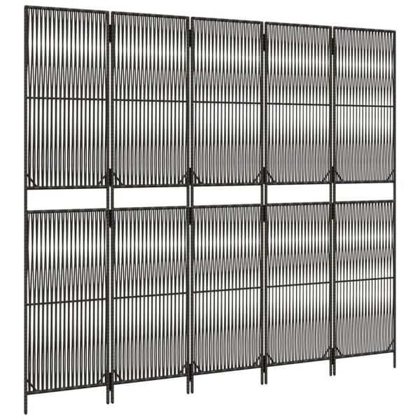rumdeler 5 paneler polyrattan grå