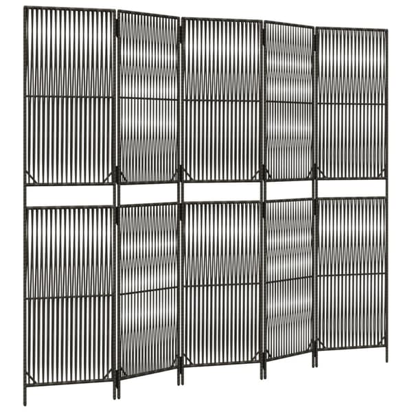 rumdeler 5 paneler polyrattan grå