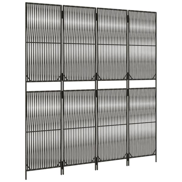rumdeler 4 paneler polyrattan grå