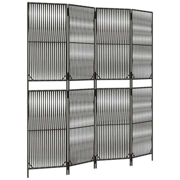 rumdeler 4 paneler polyrattan grå