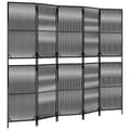 Miniatyrbillede 2 af 9: rumdeler 5 paneler polyrattan sort
