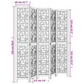Miniatyrbillede 8 af 8: rumdeler 5 paneler massivt kejsertræ brun