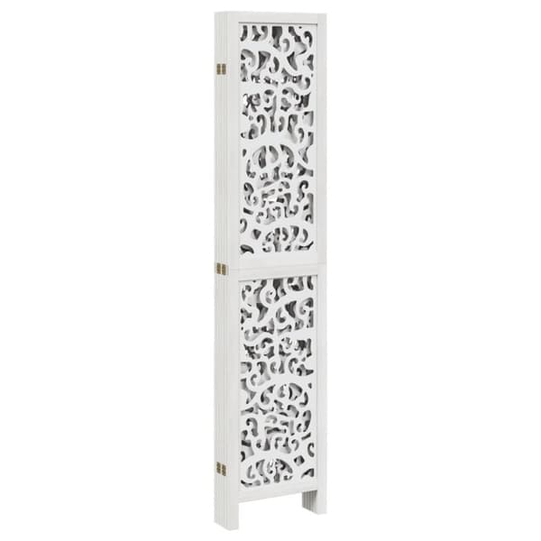 vidaXL Romdeler 6 paneler hvit heltre keisertre