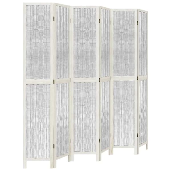 vidaXL Romdeler 6 paneler hvit heltre keisertre