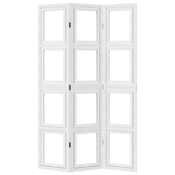 vidaXL Romdeler 3 paneler hvit heltre keisertre