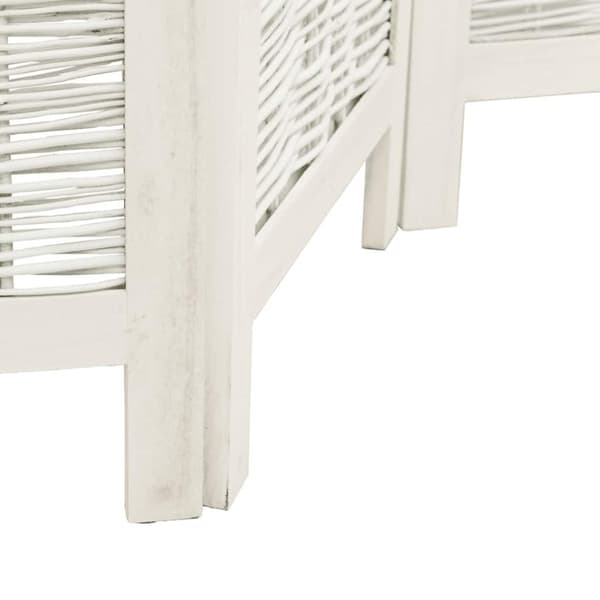 vidaXL Romdeler 4 paneler hvit heltre keisertre