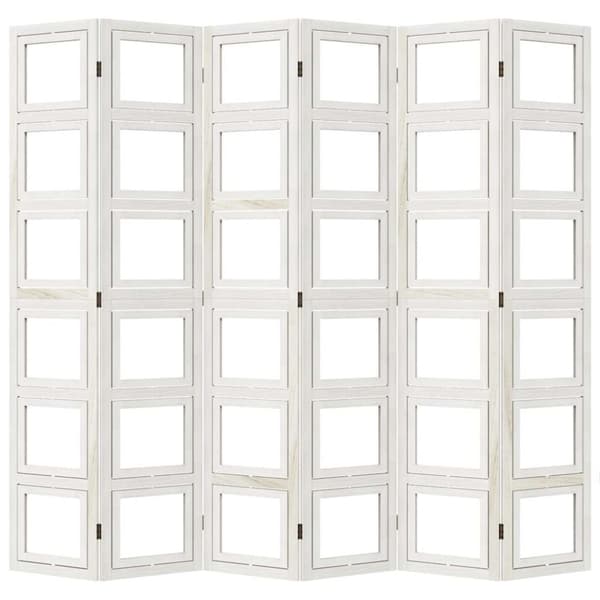 vidaXL Romdeler 6 paneler hvit heltre keisertre