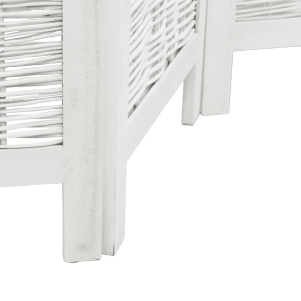 vidaXL Romdeler 3 paneler hvit heltre keisertre