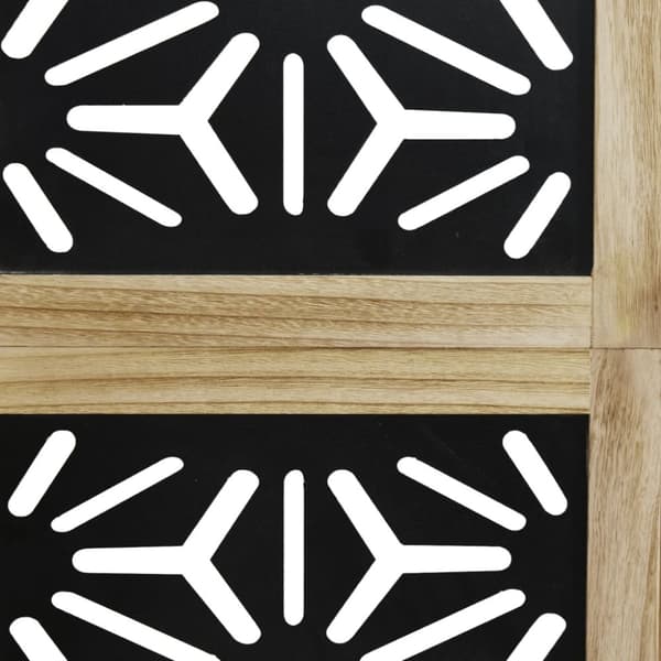 vidaXL Romdeler 5 paneler brun og svart heltre keisertre