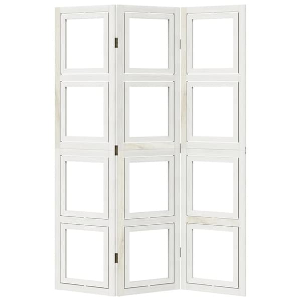 vidaXL Romdeler 3 paneler hvit heltre keisertre