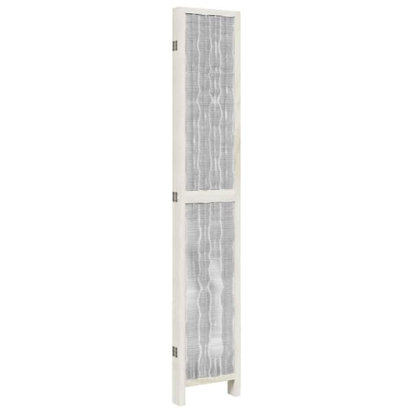 vidaXL Romdeler 5 paneler hvit heltre keisertre