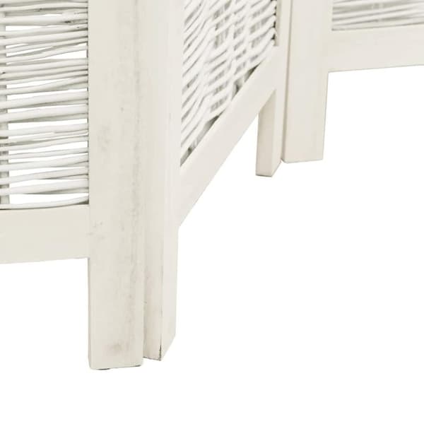 vidaXL Romdeler 5 paneler hvit heltre keisertre