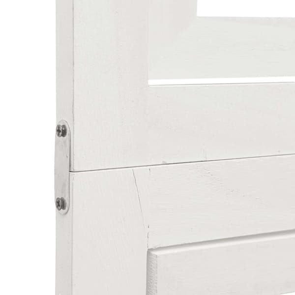 vidaXL Romdeler 4 paneler hvit heltre keisertre