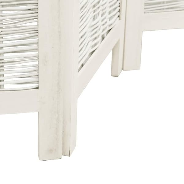 vidaXL Romdeler 5 paneler hvit heltre keisertre
